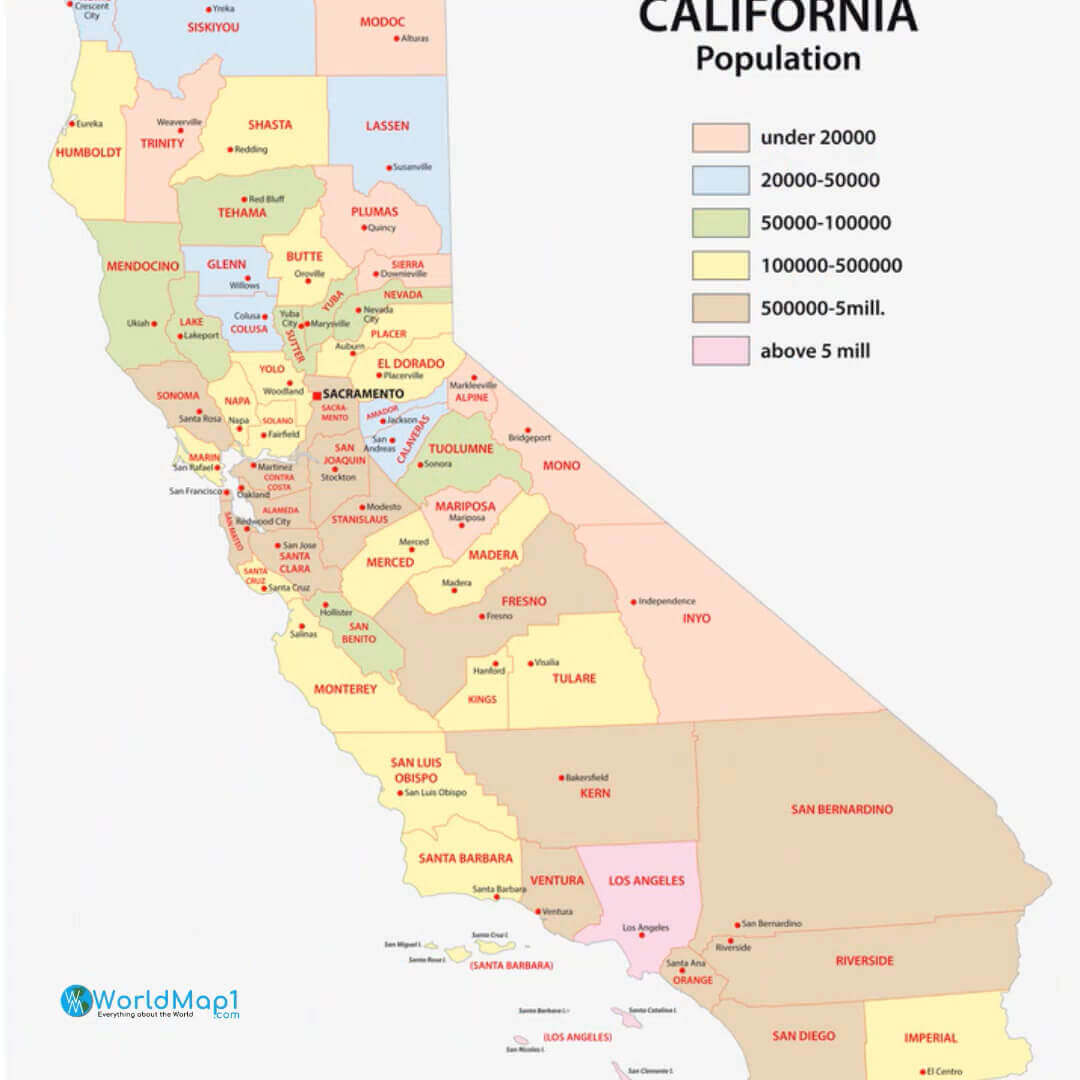 Carte du comté de Californie